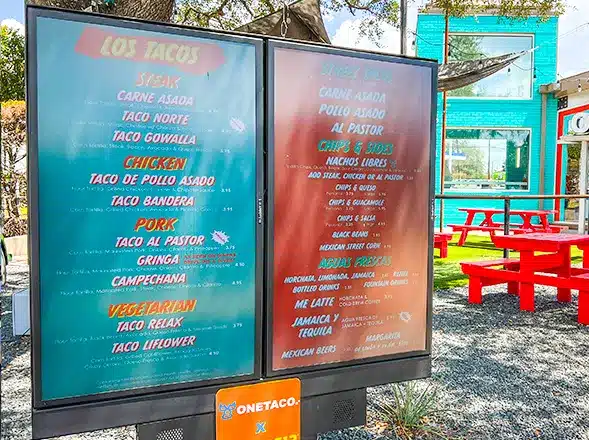 drive thru menu at restaurant